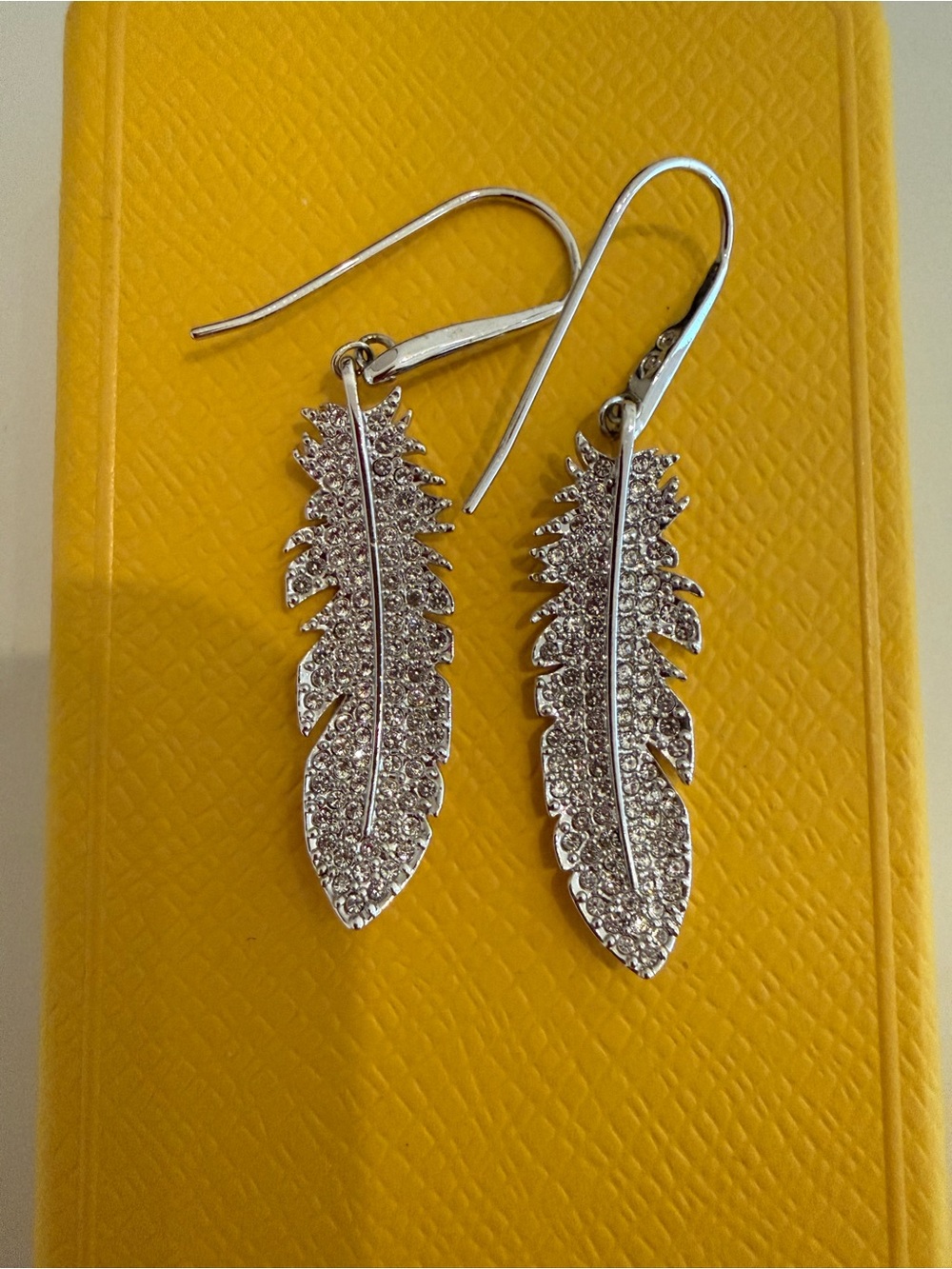 Swarovski Feather Drop Earrings - Women Jewelry- Never worn- NOBOX